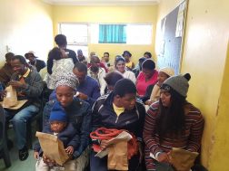 People waiting in line at the clinic