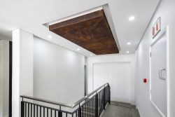 Bulkheads Featuring Wood Inlay Ceiling Detail At Bidvest Panalpina Logistics